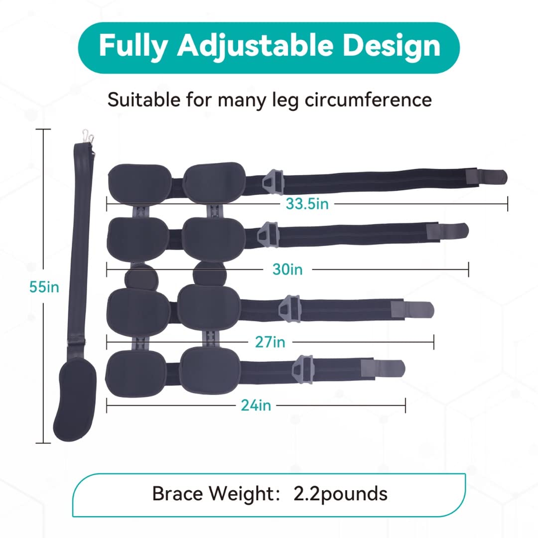 Adjustable straps; the brace weighs 2.2 lb