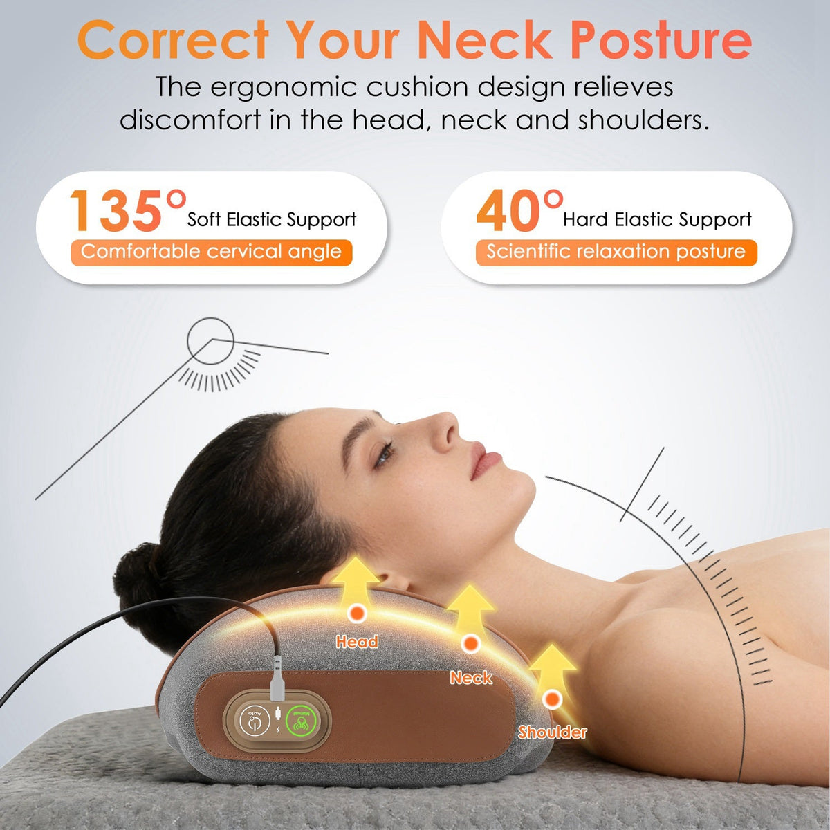 3-in-1 Heated Neck Pillow with Air Compression