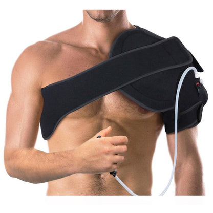 Hot and cold shoulder compression brace